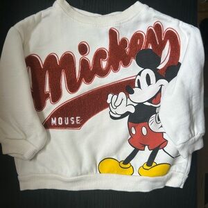 Zara Kids Mickey Mouse Sweatshirt - White, Red, Yellow